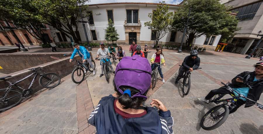 Biking in Full Color: Urban Art Bike Tour - Starting at La Candelaria’s red wall
