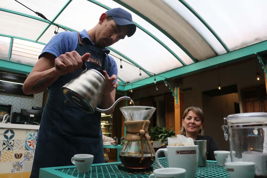 Bogotá: La Candelaria Food Tour with Tastings - Chorro de Quevedo Plaza and the coffee finish