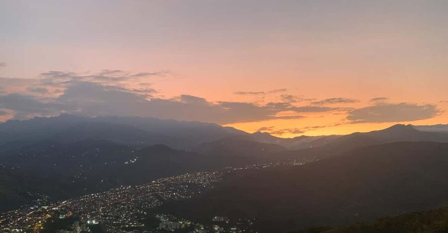 Cali: TRES CRUCES - Cali's most popular hike and monument - Sunset Over Cali and the Andes