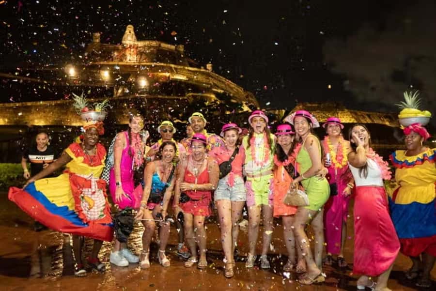 Cartagena: Night party in authentic Colombian chiva with entertainer - Meeting the chiva at one of 10 pickup points