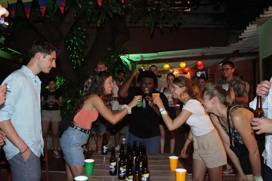 Cartagena: Pub Crawl with Dancing Lessons and Free Shots - Walking through Getsemaní with a group