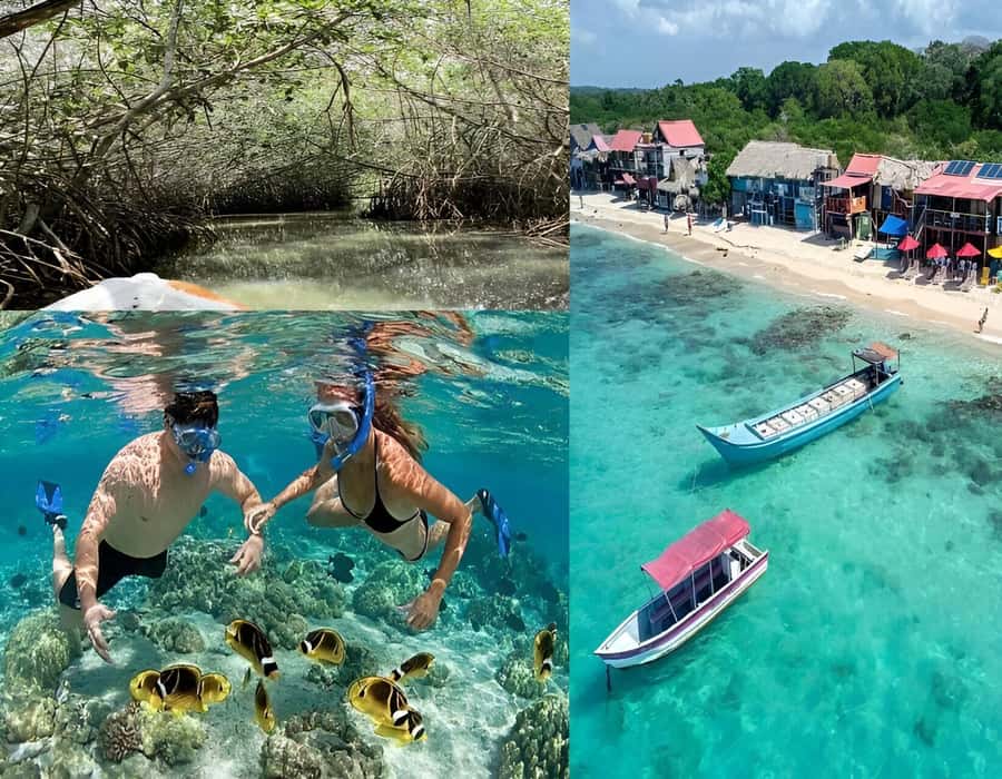 Cartagena: Visit 4 islands in a speedboat + plankton! - Cholón for one hour, with a lively and commercial feel