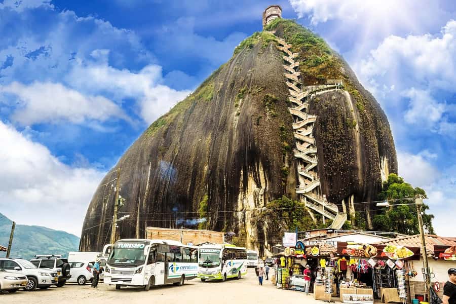 From Medellin: Guatapé & Peñol Rock with Boat & farm animals - Reaching the top of Peñol Rock