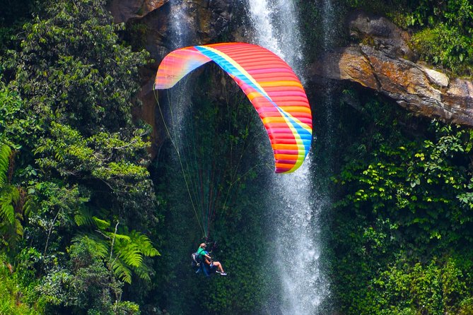 Fun RAFTING + Awesome PARAGLIDING over giant waterfalls from MEDELLIN - Paragliding above waterfalls and canyons