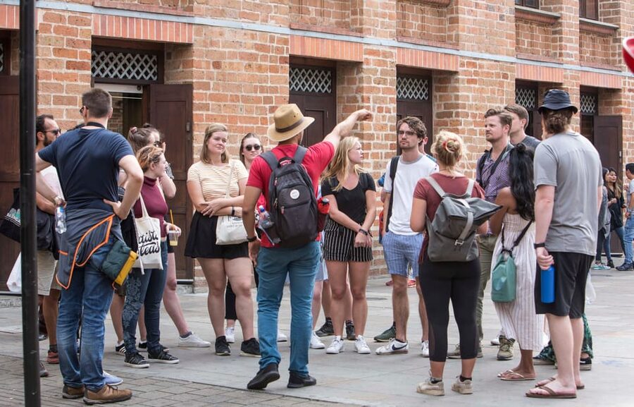 Medellin Historic Walking Tour - National Palace Mall and a useful pause