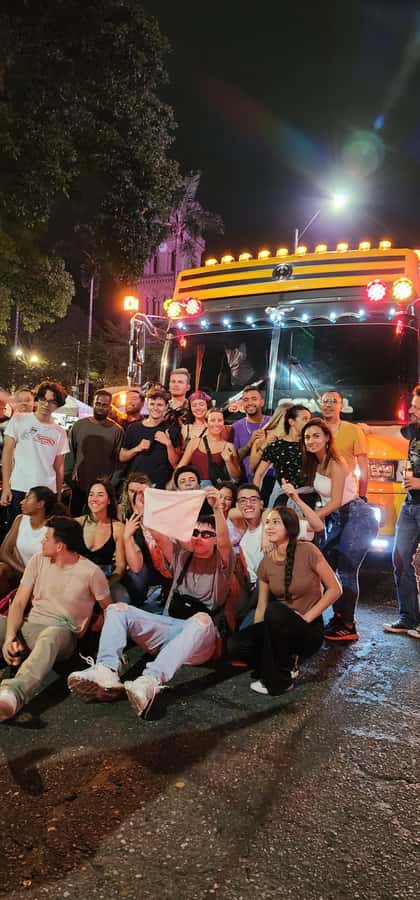 Medellin: Rumbero Party Bus with all the beer you can drink - Meeting Aeroturex in El Poblado
