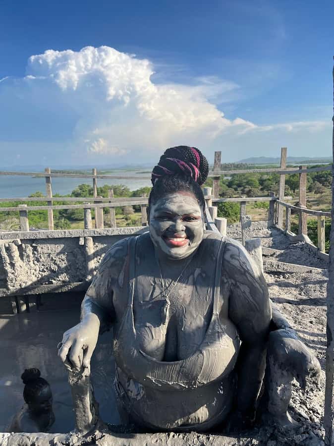 Mud Volcano Tour in Cartagena with Lunch - Entering the mud at El Totumo Volcano