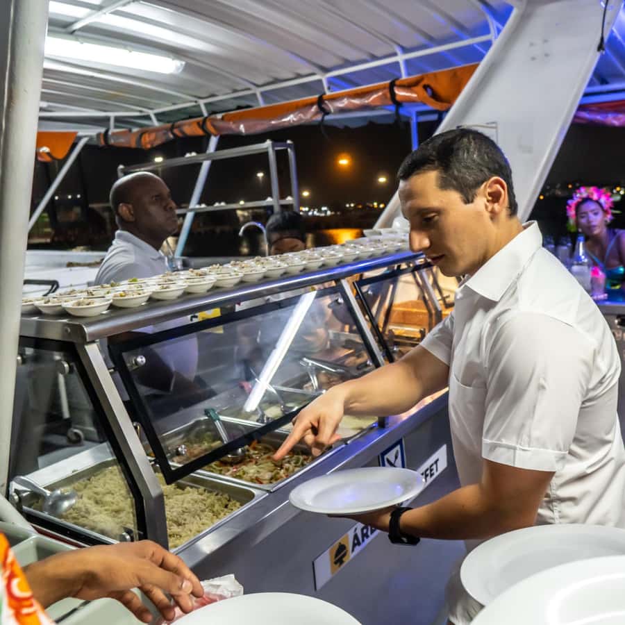 White Night Boat Party: Dinner Buffet, Dancing and Open Bar - What the $115 price really covers